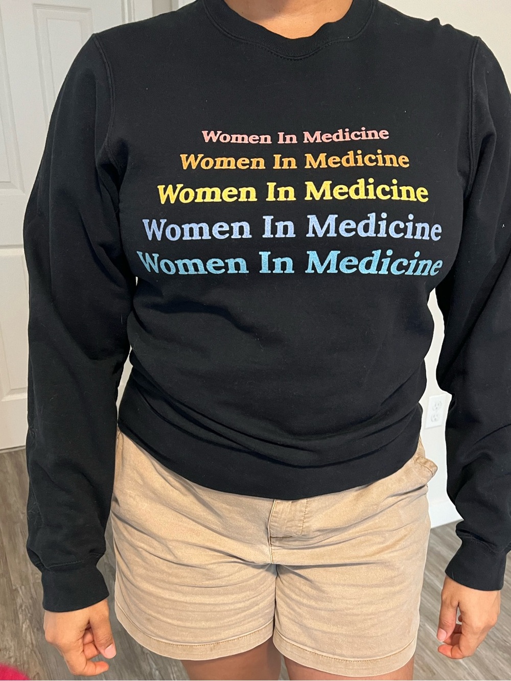 Women In Medicine Black Crewneck Sweatshirt